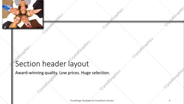 Section Header presentation slide layout