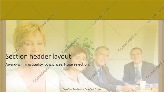 Section Header presentation slide layout