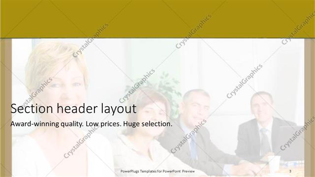 Section Header presentation slide layout