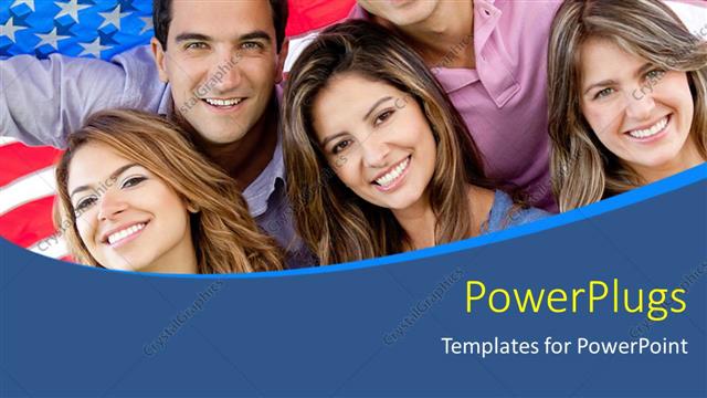  Presentation with american flag - Five people standing in front of an American flag