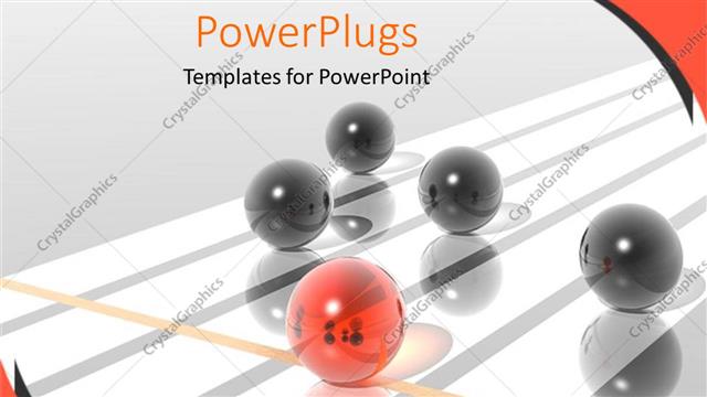  Presentation with leadership - Five race lines with some black balls with a red one in front