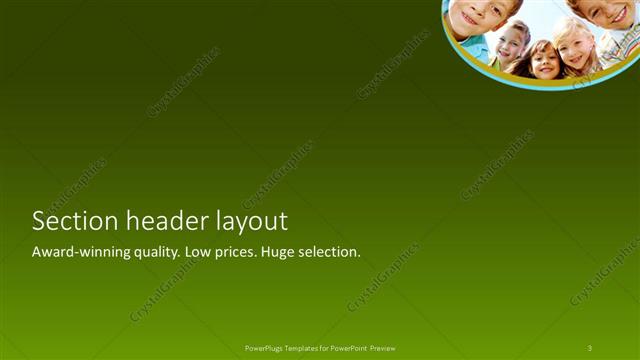 Section Header presentation slide layout