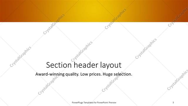 Section Header presentation slide layout