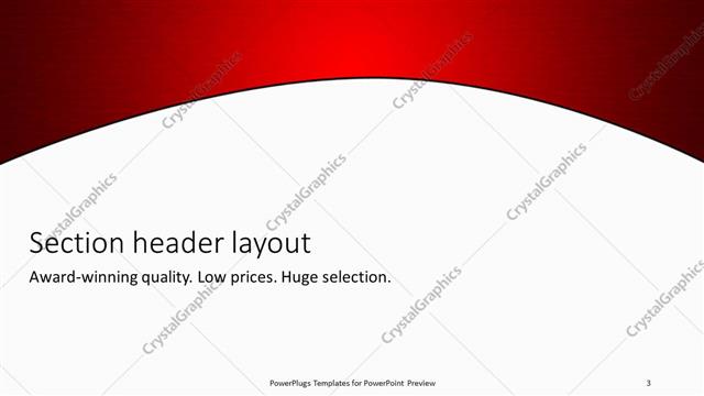 Section Header presentation slide layout