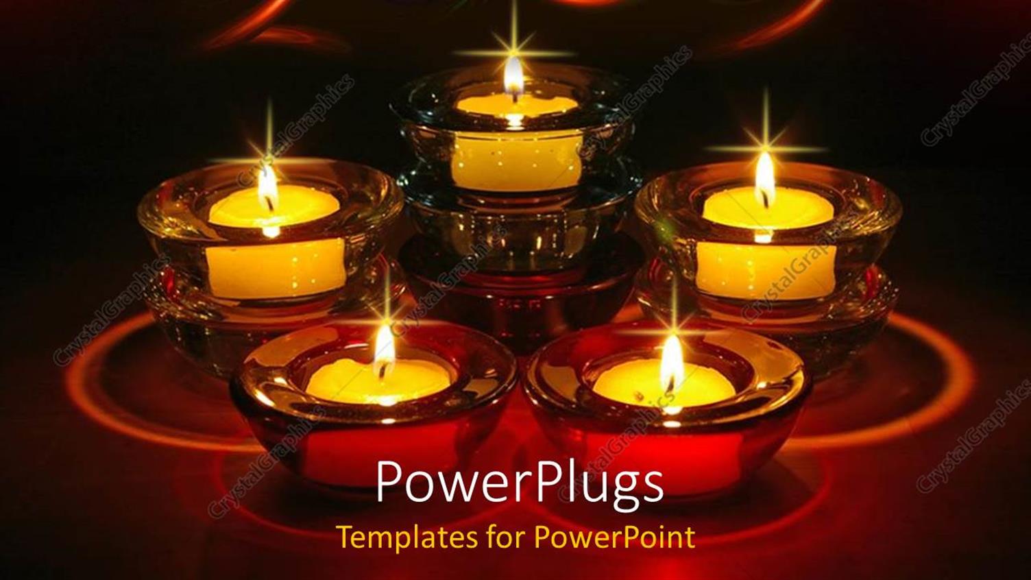 Featuring Five Yellow Colored Shinning Candles with the Figures 2009