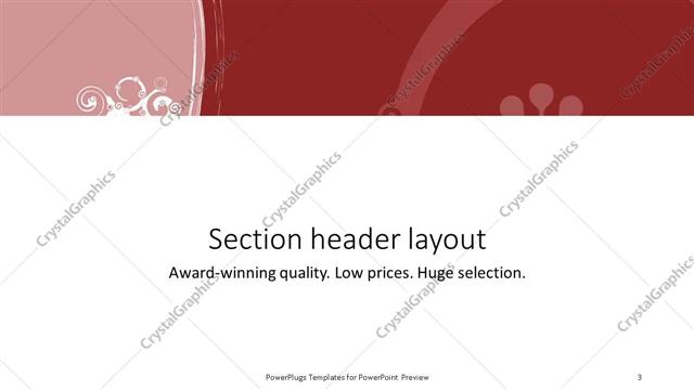 Section Header presentation slide layout