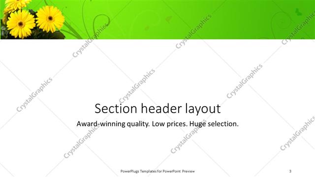 Section Header presentation slide layout