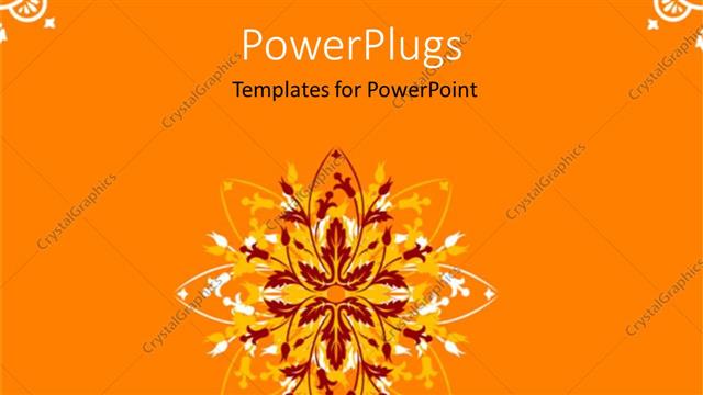  Presentation with corner - Floral pattern in background and bottom right corner with orange theme
