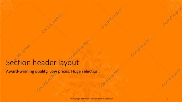 Section Header presentation slide layout