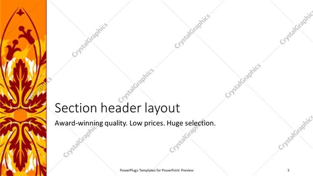Section Header presentation slide layout