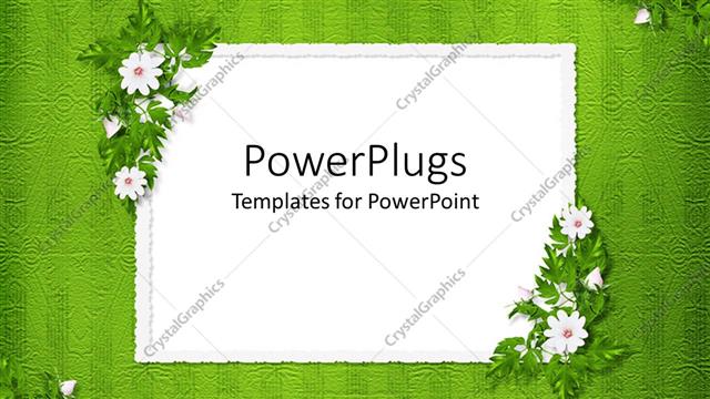  Presentation with floral - Floral pattern with white little flowers on green patterned background
