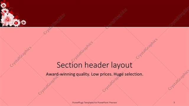 Section Header presentation slide layout