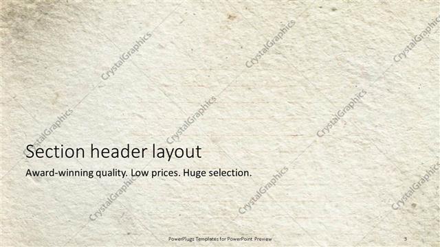 Section Header presentation slide layout
