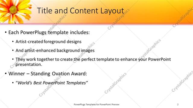 Title and Content presentation slide layout