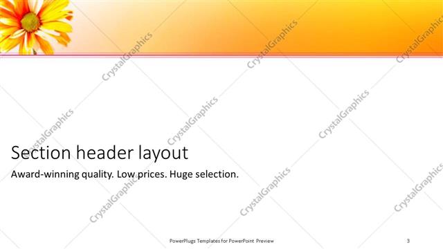 Section Header presentation slide layout