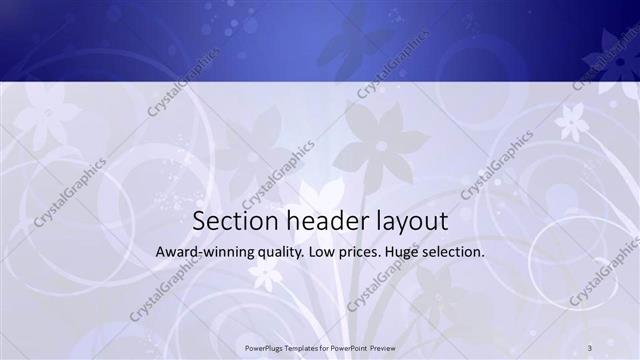 Section Header presentation slide layout