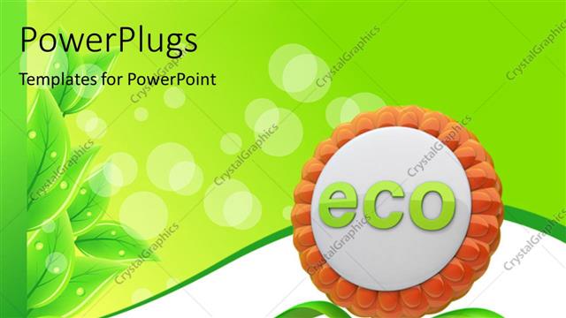  Presentation with eco - Flower ecology icon with green leaves
