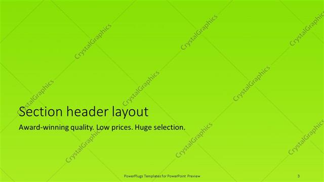 Section Header presentation slide layout