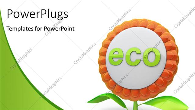  Presentation with eco - Flower ecology icon with white and green color