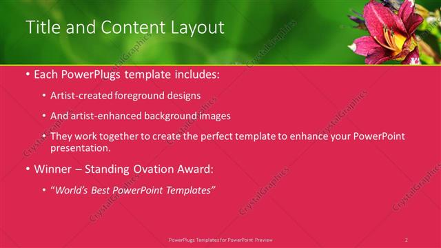 Title and Content presentation slide layout