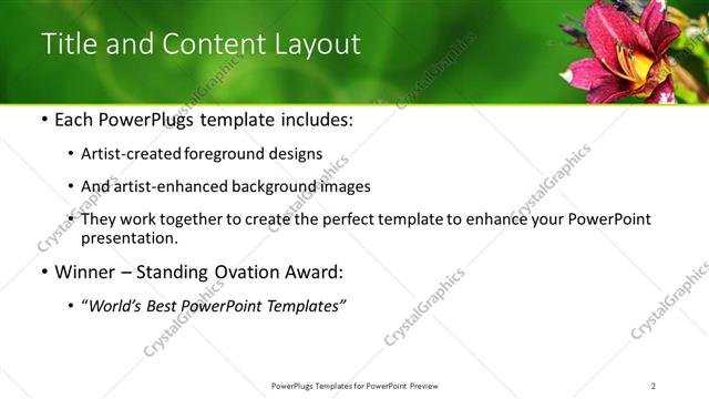 Title and Content presentation slide layout