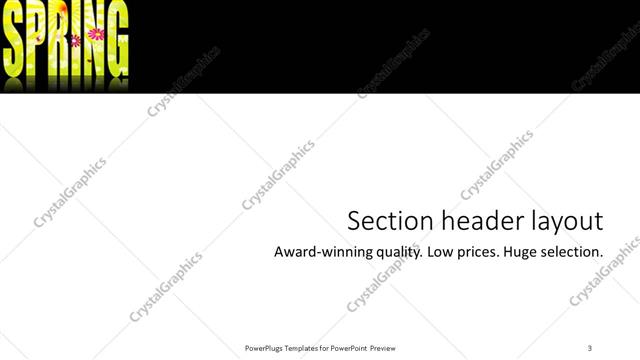 Section Header presentation slide layout