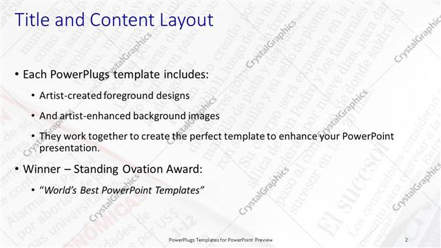 Title and Content presentation slide layout