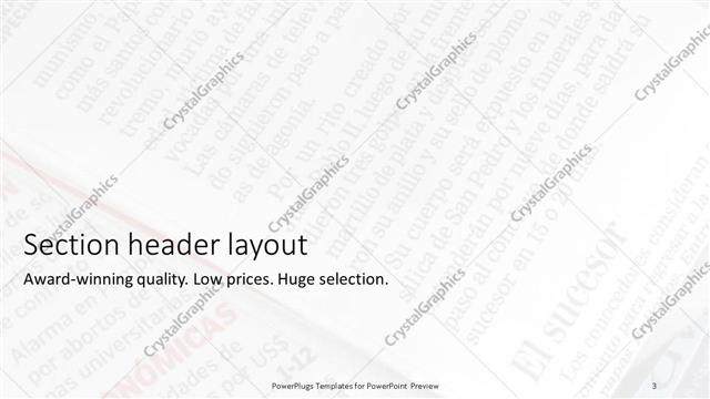 Section Header presentation slide layout