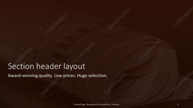 Section Header presentation slide layout