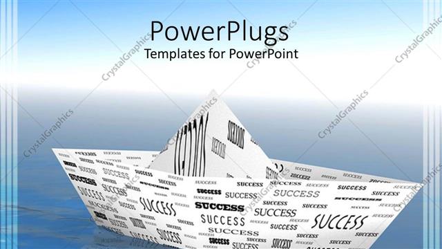  Presentation with fonts - Folded paper boat with Success in various fonts