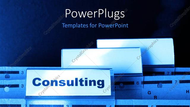  Presentation with consulting - Folders with a text that spells out the word 