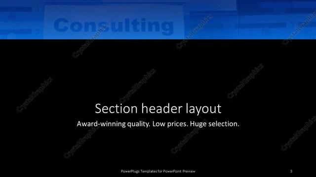 Section Header presentation slide layout