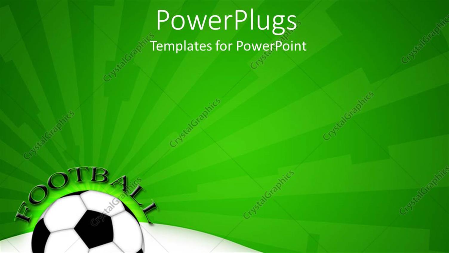 Featuring a Football Shown with a Greenish Background and a Bit of Text