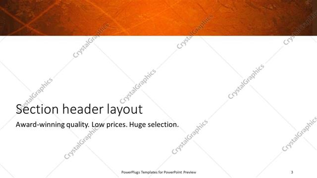 Section Header presentation slide layout