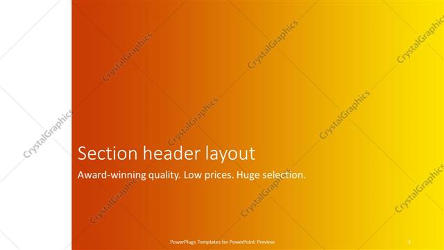Section Header presentation slide layout