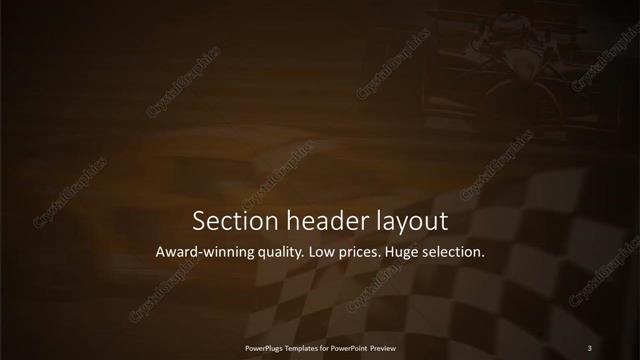 Section Header presentation slide layout