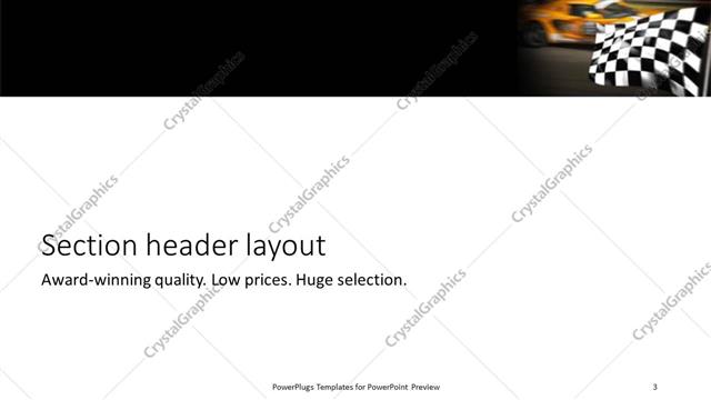Section Header presentation slide layout