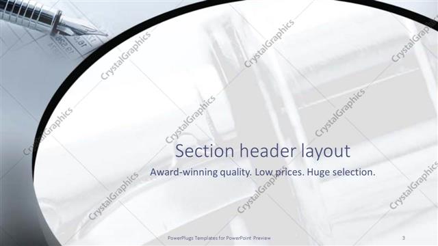 Section Header presentation slide layout