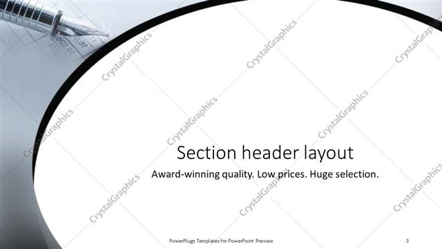 Section Header presentation slide layout