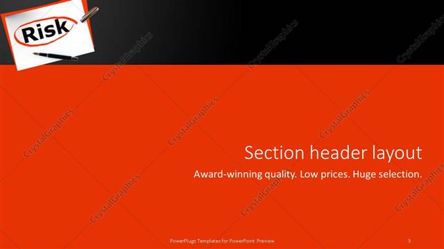 Section Header presentation slide layout