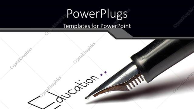  Presentation with black paper - Fountain pen writing for education paper pens pencils quill black and white