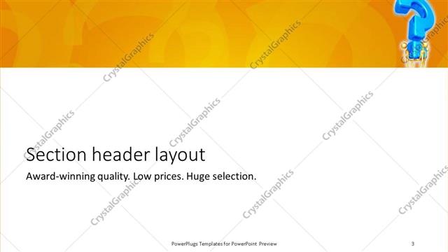 Section Header presentation slide layout