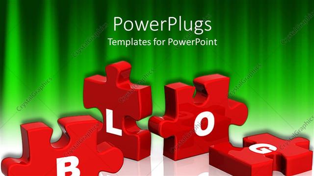  Presentation with blog - Four 3D puzzles with a text that spells out the word 