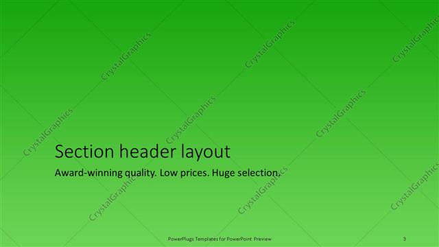 Section Header presentation slide layout