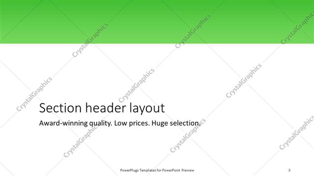 Section Header presentation slide layout