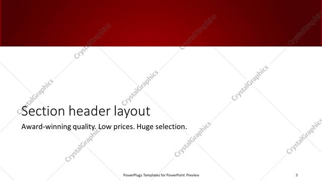 Section Header presentation slide layout