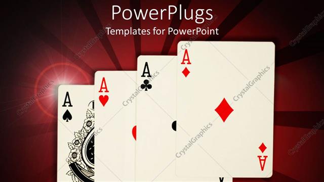  Presentation with winner - Four aces together with reddish background