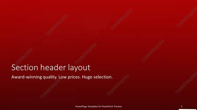 Section Header presentation slide layout