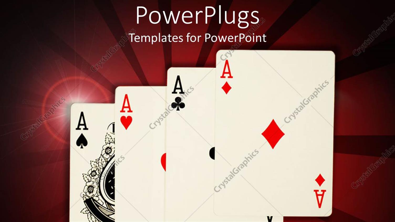 Featuring Four Aces Together with Reddish Background