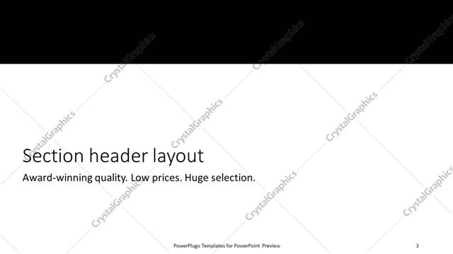 Section Header presentation slide layout